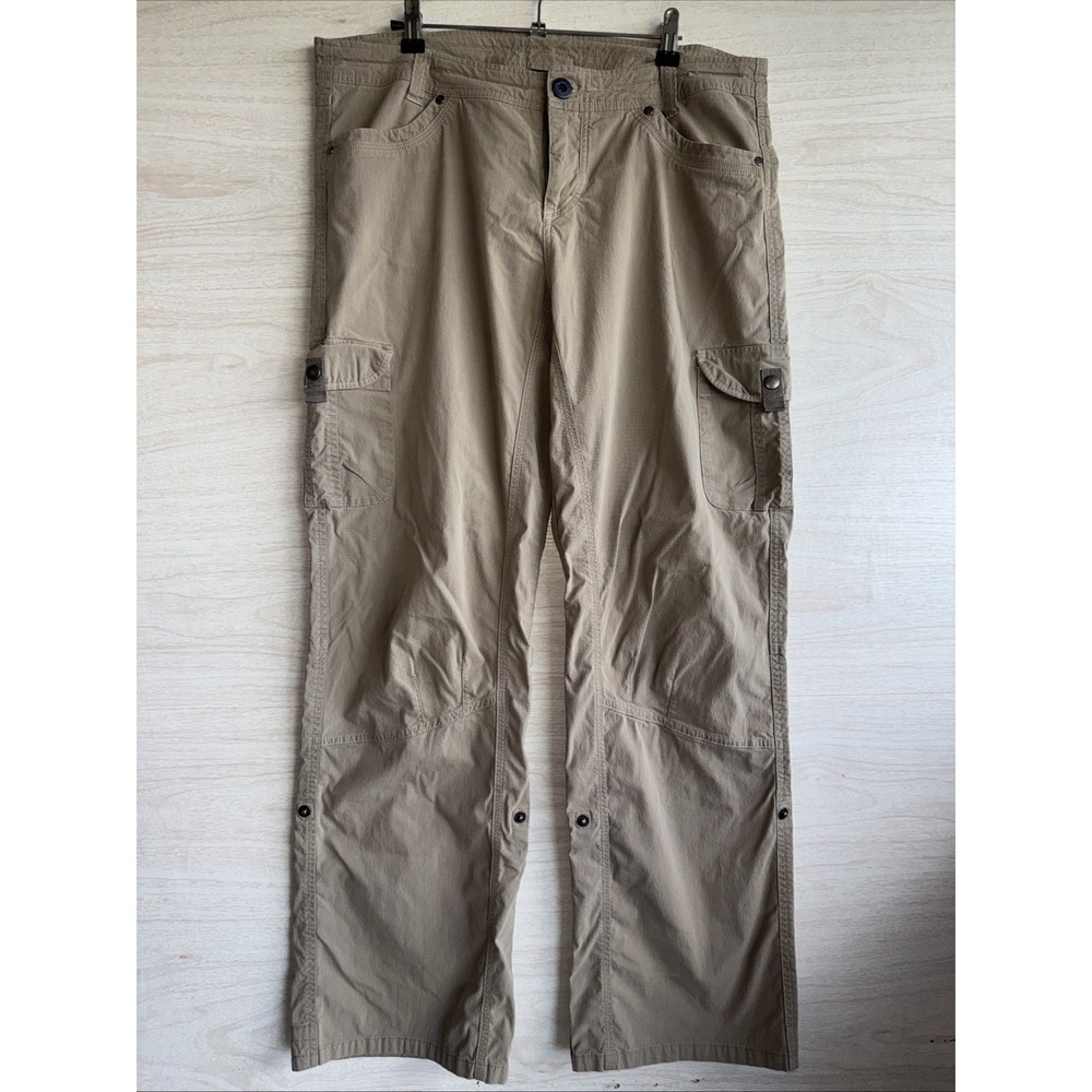 KÜHL Women's Splash Tan Roll-Up Cargo Convertible Pants Sz 14 Reg